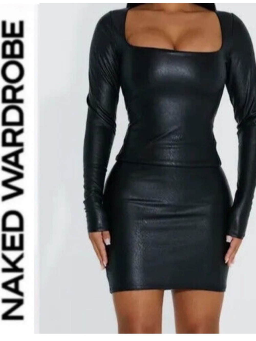 Naked Wardrobe 🖤 Here Faux It Mini Skirt